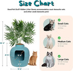 Good Pet Stuff Hidden Litter Box Planter, Decorative Cat Litter Enclosure with Carbon Filter, Artificial Plant, Easy Clean, Indoor Design, Original Round Style, Base Kit, Caribbean Blue