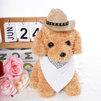 choyaxo Halloween Costumes for Dogs Cat Pet Cowboy Costume Cowboy Hat with Bandana Set for Halloween, Christmas, Holiday, Party, Cosplay (Khaki, Small)