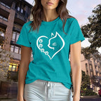 Cat Shirts for Women Cat Mom Tshirts Pet Lover Shirt Cats Paw Print Tee Tops