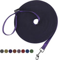 Hi Kiss Dog/Puppy Obedience Recall Training Agility Lead - 15ft 20ft 30ft 50ft 100ft Training Leash - Great for Training, Play, Camping, or Backyard(100ft,Black_Purple)