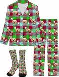 Artsadd Personalized Pajamas with Faces for Women Men Custom Christmas Pajamas Gifts for Family Couple, Funny Photo Pjs