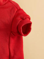 QWINEE Basic Dog Hoodie Sweatshirt Puppy Sweater Warm Cat Costumes Pet Clothes for Chihuahua Puppy Kitten Small Medium Dogs Red Medium