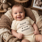 COUPLEHOODIES Personalized Baby Onesie Bodysuit – Custom Embroidery Gift for Pregnancy Reveal Baby Shower or First Grandchild