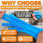 ALPENKOK Silicone Dish Gloves with Scrubbers – Thick Tear-Resistant Dishwashing Gloves – Long-Lasting | Household Use