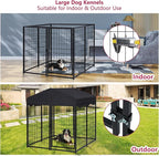 Dog Kennel Outside, 4.5' x 4' x 4' Dog Kennel Outdoor with Roof for Medium Small Dogs, Outdoor Dog Cage Dog Pen with Waterproof & UV-Resistant Cover, 12 Nails for Stablility, 2 Sets