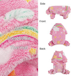 Dog Sweaters Small Girl Warm Fleece Pajamas, Cute Extra Small Dog Clothes, 4 Legs Puppy Jumpsuit Pjs Soft Stretchy Doggie Onesies Pet Outfit Apparel for Chihuahua Yorkie, Rainbow Pink, XXS