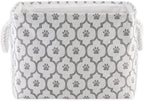 Bone Dry Pet Storage Collection Lattice Paw Print, Medium Rectangle, White/Gray