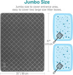 Cat Litter Mat Litter Trapping Mat, 47" x 35" Premium Durable PVC Grid Mesh with Scatter Control, Non-slip, Less Waste Cat Litter Box Mat, Soft on Kitty’s Paws, Urine Waterproof
