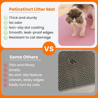 Jumbo Cat Litter Mat, 46x26 Inches Double Layer Honeycomb Litter Trapping Mat, Non Slip Waterproof Urine Proof Extra Large Cat Litter Box Mat, Kitten Supplies and Essentials, XXL, Pink