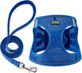 Dog Harness with Leash Set, No Pull Adjustable Reflective Step-in Puppy Pet Vest Harnesses for Small Medium Large Dogs and Cats,Blue XL
