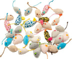 Fashion's Talk Mouse Cat Toys Soft Plush Catnip Mice Assorted Style Variety Pack 32 Count