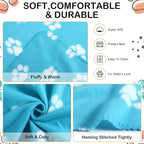 Tegeme 12 Pieces Fleece Blankets for Pets Dog Puppy Paw Print Cat Bedding Cover Blanket for Small Animals Pig Cage Liner Sleep Mat Pad Kitten Soft Warm(Cute Style,31 x 36 Inches)