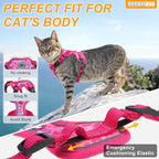 BEAUTYZOO Escape Proof Cat Harness and Leash for Walking, Soft Adjustable Cute Vest for Small to Large Cats, Reflective Breathable Easy-Control Outdoor Jacket, Kitten Harness and Leash Set, Rose, M