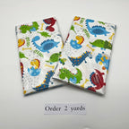 1 Yard (Pre-Cut) 43" x 36" (109cm x 92cm) Premium Floral Cotton Quilting Sewing Fabric, DIY Sewing Patchwork Supplies for Face mask Clothing Handmade Craft&Home Decoration (Dinosaur 6)