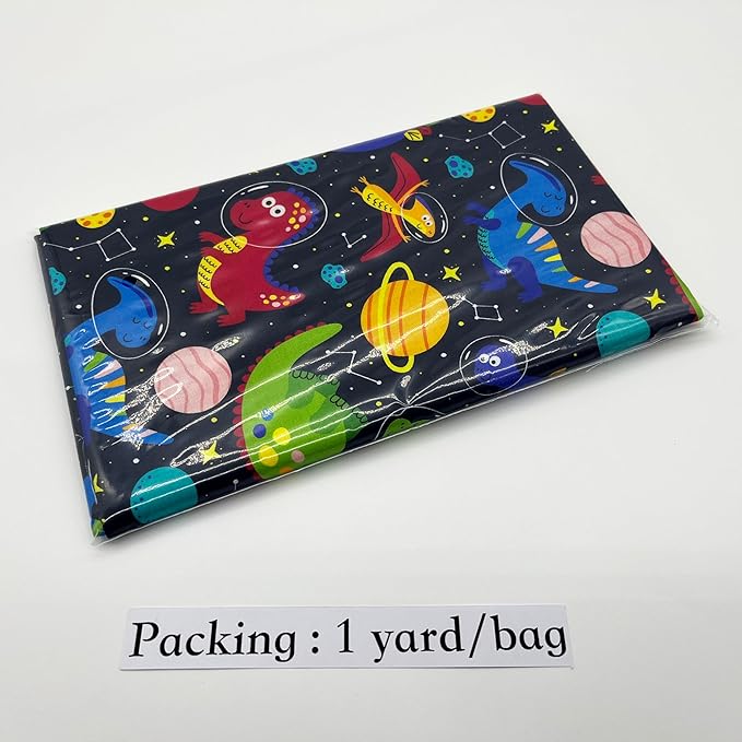 1 Yard (Pre-Cut) 43" x 36" (109cm x 92cm) Premium Floral Cotton Quilting Sewing Fabric, DIY Sewing Patchwork Supplies for Face mask Clothing Handmade Craft&Home Decoration (Cute Dinosaur)