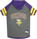 Pets First NFL Minnesota Vikings Hoodie for Dogs & Cats. | NFL Football Licensed Dog Hoody Tee Shirt, Medium| Sports Hoody T-Shirt for Pets | Licensed Sporty Dog Shirt