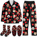 Artsadd Custom Pajamas for Women Men Family, Personalized Face Pjs Pajama Pants, Funny Pet Photo Loungewear Sleepwear Jammies