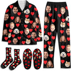 Artsadd Custom Pajamas for Women Men Family, Personalized Face Pjs Pajama Pants, Funny Pet Photo Loungewear Sleepwear Jammies
