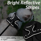 rabbitgoo Cat Harness and Leash for Walking, Escape Proof Soft Adjustable Vest Harnesses for Cats, Easy Control Breathable Reflective Strips Jacket, Black, M
