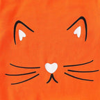 4-8T Toddler Girl Clothes Cat face print Short Sleeve Top+Pants Outfits Girl Spring and summer 2-Piece Set