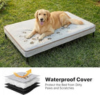 Veehoo Elevated Dog Bed with Waterproof Cushion, Cooling Raised Dog Beds with Padded Top, Washable Outdoor Dog Bed, Orthopedic Pet Cot for Indoor & Outdoor, Extra Large Dog Bed 53" x 37.5", Dark Grey