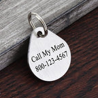Ultra Joys Cat ID Tag Personalized Pet Tags, Durable Stainless Steel Small Pet Mini Dog Cat Tag Lightweight -Teardrop Tag in Rose Gold