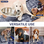 VitalCozy 4 Pcs Dog Crate Pads, Ultra Soft Warm Washable Anti-Slip Kennel Bed Mat for Pets, Reversible, Replaceable, Cozy Cage Liner for Small Medium Large Dogs and Cats(18 x 24 x 1.6 Inch,Blue)