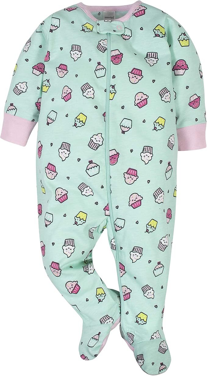 Onesies Brand Baby Girls' 4-pack Sleep 'N Play Footies Multi Pack