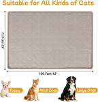 Lanstics Dog Food Mat, 42" x29" Large Silicone Mat Dog Feeding Mat with Raised Edge Non-Slip Pet Feeding Mat for Food and Water Bowl, Easy to Clean, Floor Protection (Beige)