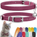 CollarDirect Leather Cat Collar with Removable Bell (Pink, 8-11 Inch)