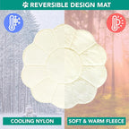 PetAmi Dog Cooling Mat, Flower Shape, Reversible Cooling Nylon Blanket Soft Fleece Pet Pad for Dogs Cats, Summer All Season Use Q-Max>0.3, Large 54x54 in, Beige