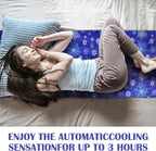 Cooling Pad Mat for Sleep Cooling Mattress Pad Gel for Bed, Relieve Pain, Summer Hot Flashes, Adult, Pets, No Water or Electricity Required (Blue,White,60 x 20 Inch)