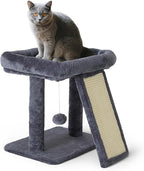17.1-inch Small Cat Tree Tower with Scratching Post for Indoor Cats,Grey