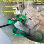 Interactive Cat Toy Wand, Cat Teaser Wand Rainbow String for Bored Indoor Adult Cats and Kittens (3 Pack String)