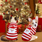 Cat Dog Christmas Sweater Pet Winter Warm Coat Pajamas Small Dog Sweaters Christmas Santa Sweater for Large Cats Small Dogs (Santa, L)