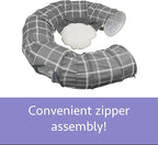 Kitty City Large Cat Tunnel Bed, 2-in-1 Zip-Together Cat Play Tunnel & Plush Nap Bed, Pop-Up Indoor Cat Toy with Hanging Toys, Collapsible Design - Grey