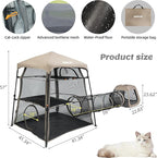 Cat Enclosure Kitten and Tower Tent for Indoor and Outdoor,3 Tier Cage Inside,Outdoor Catio,Portable and Foldable,Two Doors Design; Play Tunnel + Cube(with Three Ways)…