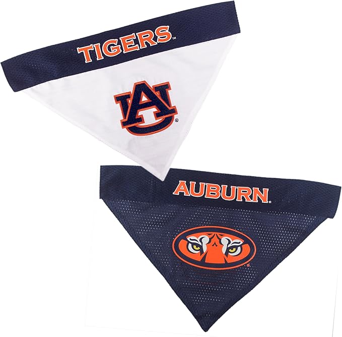 Pets First Collegiate Pet Accessories, Reversible Bandana, Auburn Tigers, Large/X-Large