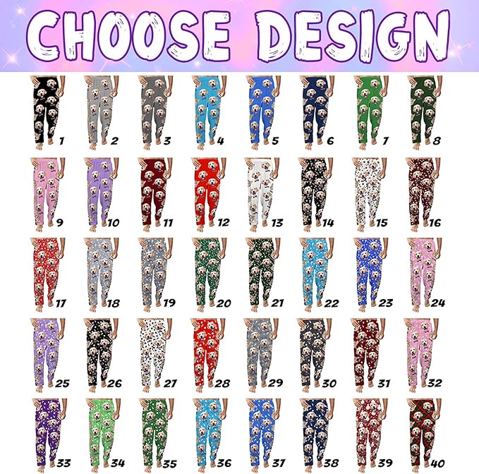 Custom Couple Pajama Pants Sock with Funny Face, Personalized PJ Anniversary Birthday Women Men Pants