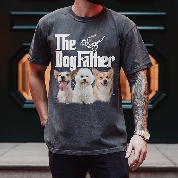Custom Dad Shirt Personalized Picture T-Shirt for Men for New Dad Daddy Gift for Grandpa