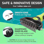 Maxpower Planet Pet Grooming Brush - Double Sided Shedding, Dematting Undercoat Rake for Dogs and Cats - Extra Wide Dog Grooming Brush - Yellow