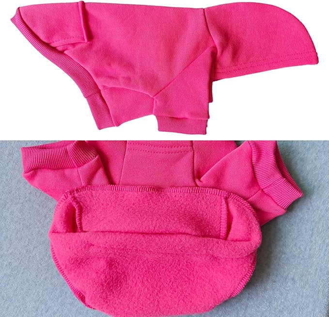 Jecikelon Winter Dog Hoodie Sweatshirts with Pockets Warm Dog Clothes for Small Dogs Chihuahua Coat Clothing Puppy Cat Custume (Rose red, X-Large)