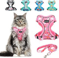 Halypet Cat Harness and Leash Set[MAX Safety 4th-Gen] Cute Escape Proof Vest Harness for Girl&Boy Cat Walking, Comfortable Adjustable Leash and Reflective Strips for Outdoor Kitten, M Pink Unicorn