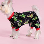 Fitwarm Christmas Tree Dog Pajamas, Christmas Clothes for Small Dogs Boy Girl, Holiday Pet Outfit, Black, Red, Green, Yellow, XL