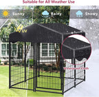 Dog Kennel Outdoor, 4.5' x 4' x 4' Outside Dog Kennel with Roof, Welded Wire Pet Pen with Security Lock Dog Cage for Outside Dog Enclosures for Medium Small Dogs
