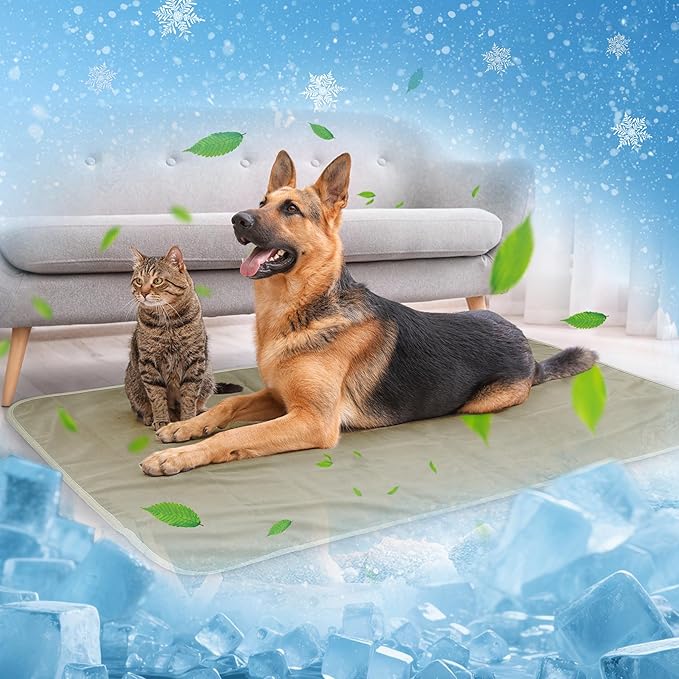 Kritter Planet Waterproof Cooling Dog Mat, Soft Pet Blanket for Summer, Lightweight Outdoor Mat, Reversible Furniture Cover, 20 x 30 inch, Taupe