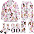 Artsadd Custom Pajamas for Women Men Family, Personalized Face Pjs Pajama Pants, Funny Pet Photo Loungewear Sleepwear Jammies