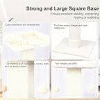34" Cat Scratching Post for Indoor Cats, Sisal Cat Scratcher with Large Plush Perch, Vertical Posts with Elevated Bed and with Two Dangling Balls, Removable & Washable Cover, Beige White