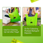 Certified Home Compostable Cat Litter Bags For Poop - 10% to Charity - Cornstarch-Based - For Cleaning Up Litter Trays - NF T51-800 Compliant - 60 Extra Large Disposable Bags