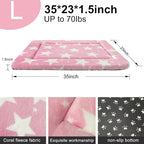 Dog Bed Mat – Soft & Comfortable Dog Kennel Pad for Crate – Durable Crate Bed & Mat for Dogs & Cats – Ideal for Crate, Kennel, and Home Use (Big&Little Stars Pink, L(35"*23"*1.5"))